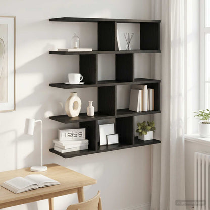 Scaffale da parete Rovere Nero 70 x 20 x 100 cm | homemem39