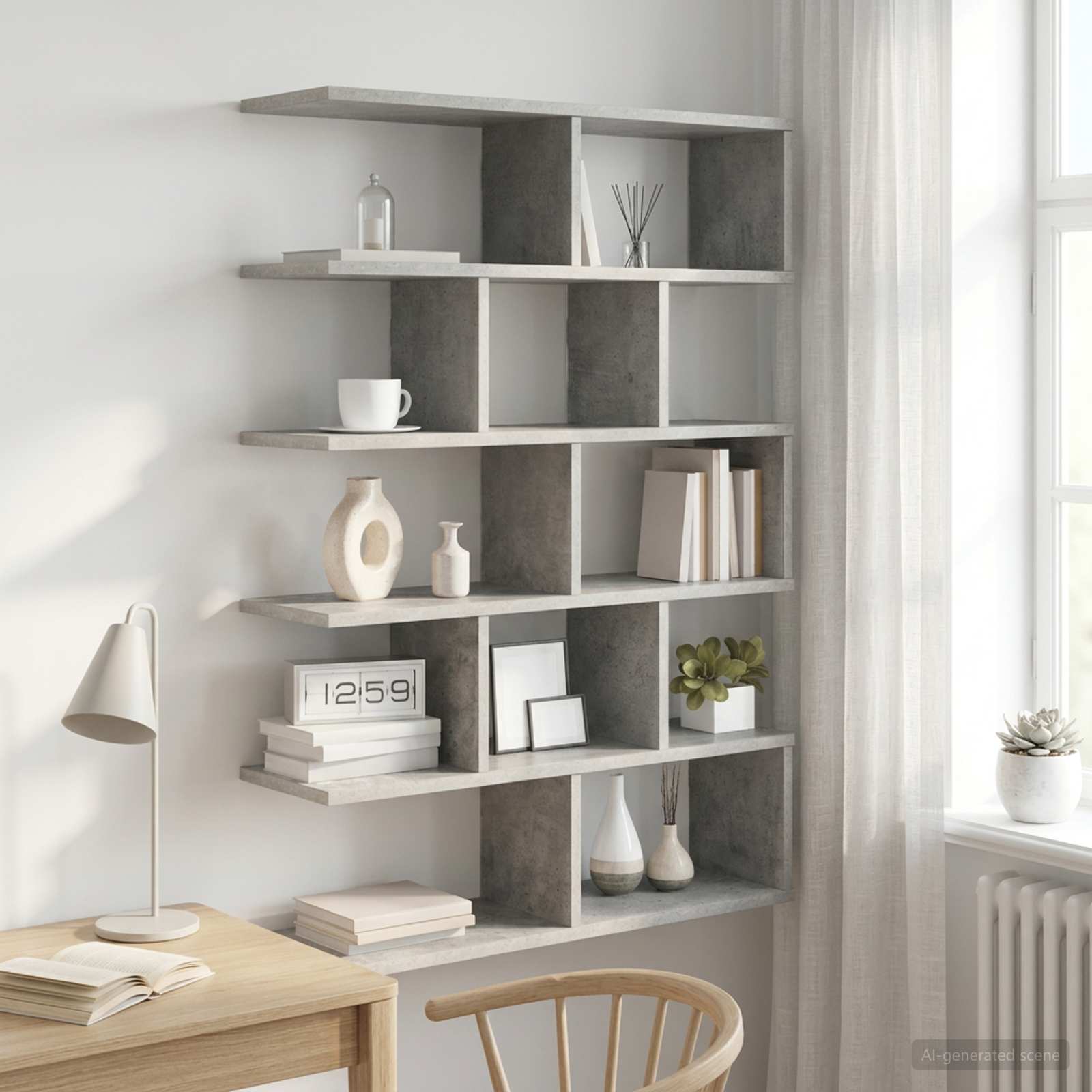 Scaffale da parete Grigio Cemento 70 x 20 x 100 cm | homemem39