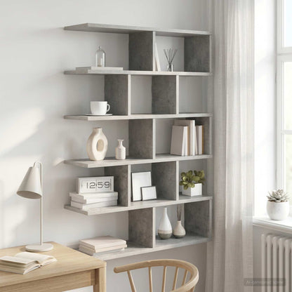 Scaffale da parete Grigio Cemento 70 x 20 x 100 cm | homemem39