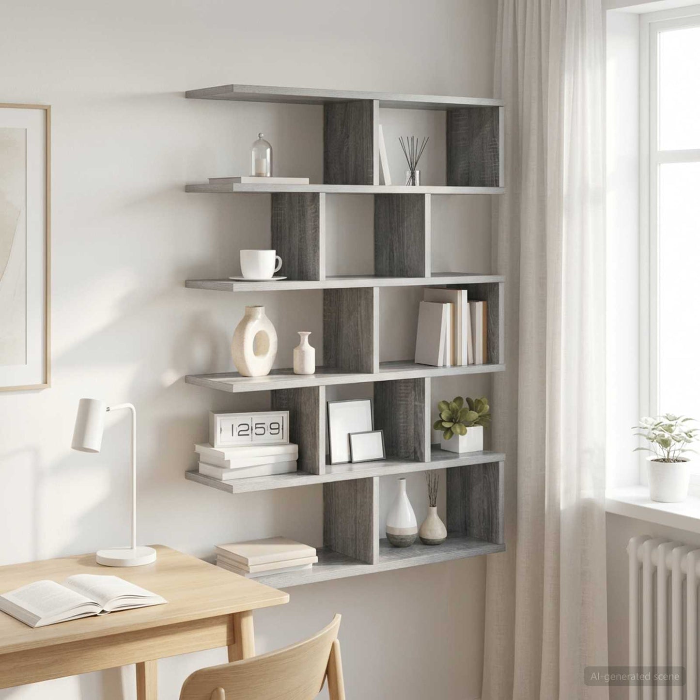 Scaffale da parete Sonoma grigio 70 x 20 x 100 cm | homemem39