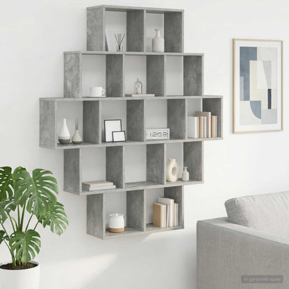 Scaffale da parete Grigio Cemento 120 x 20 x 136 cm | homemem39
