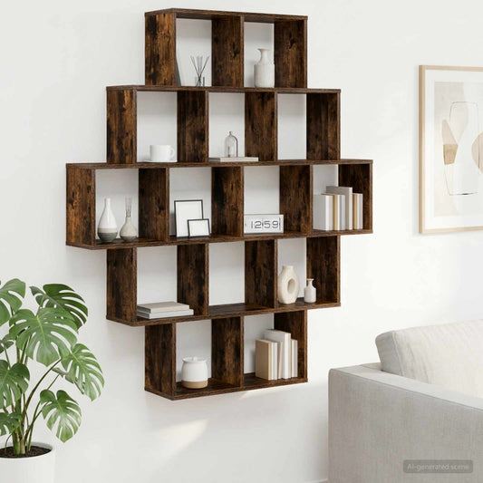 Scaffale da parete Rovere Fumo 120 x 20 x 136 cm | homemem39