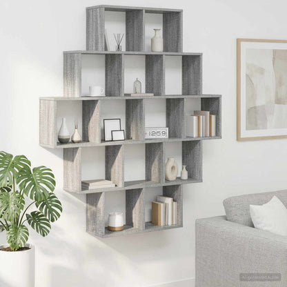 Scaffale da parete Sonoma grigio 120 x 20 x 136 cm | homemem39