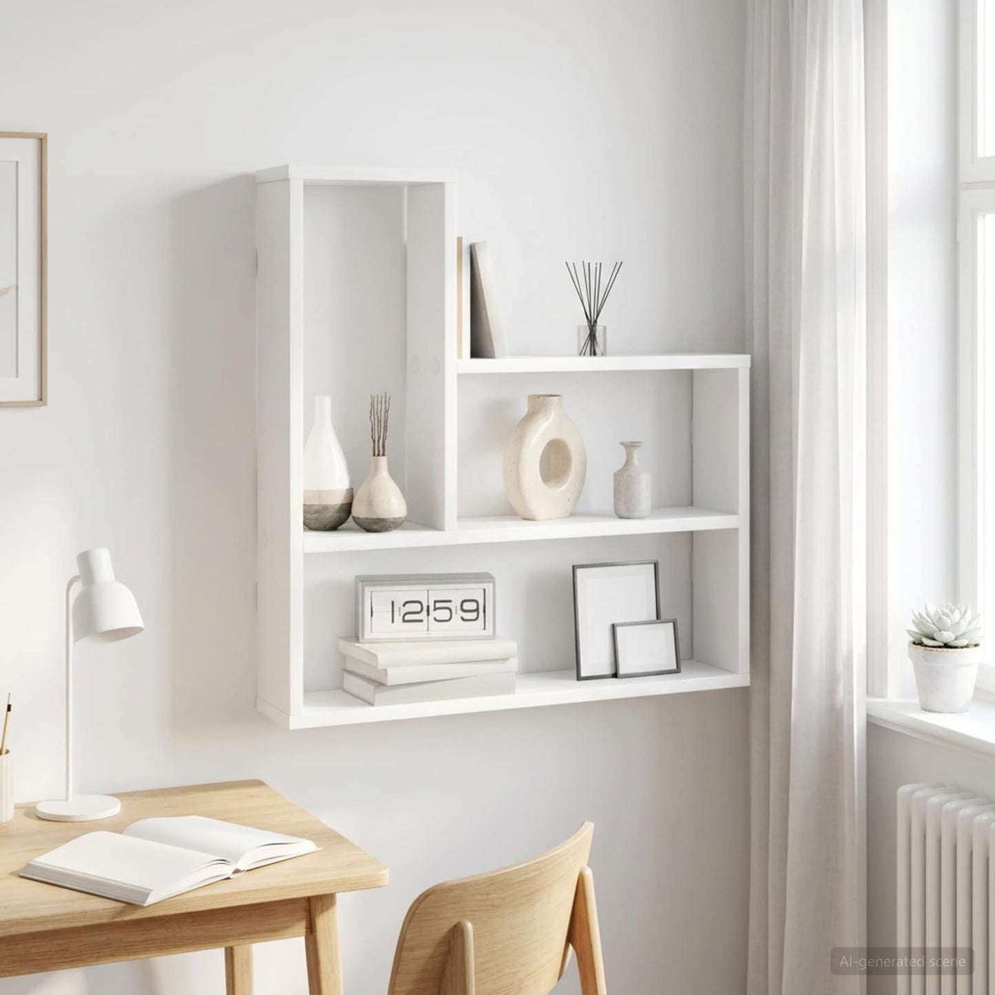 Scaffale da parete Bianco 60 x 11 x 60 cm Legno ingegnerizzato | homemem39