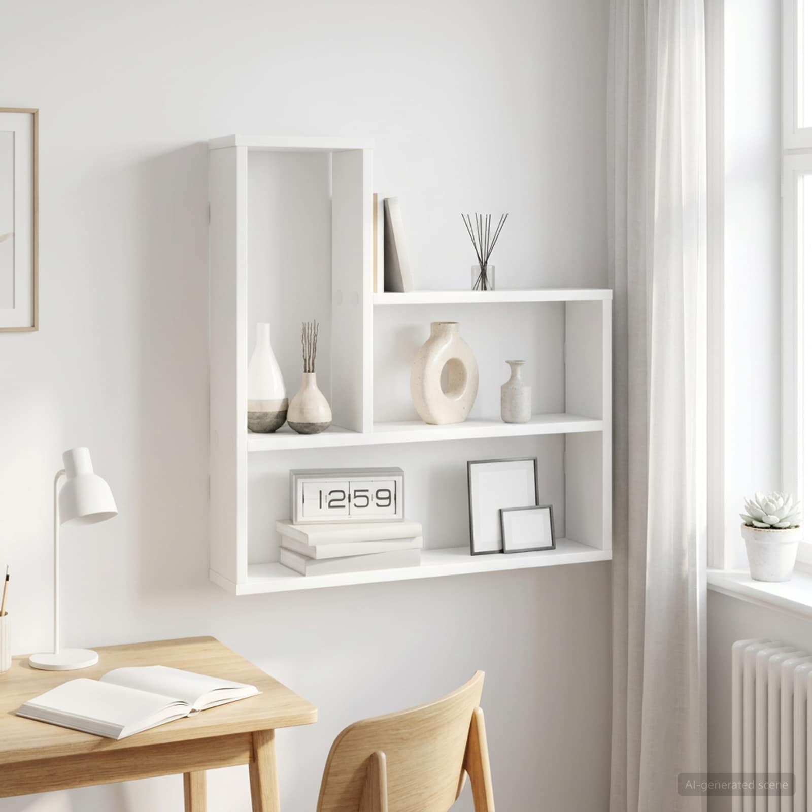 Scaffale da parete Bianco 60 x 11 x 60 cm Legno ingegnerizzato | homemem39
