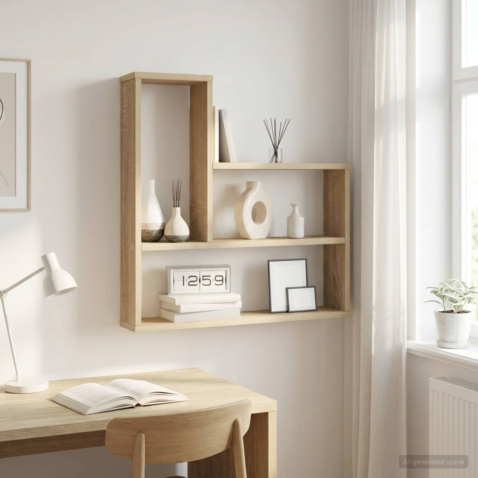 Scaffale da parete Rovere Sonoma 60 x 11 x 60 cm | homemem39