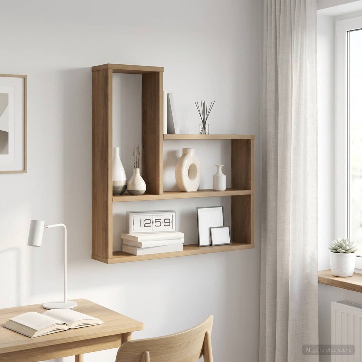 Scaffale da parete Rovere Artigianale 60 x 11 x 60 cm | homemem39