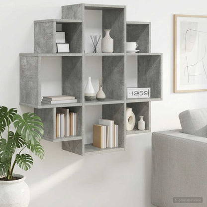 Scaffale da parete Grigio Cemento 90 x 25 x 90 cm