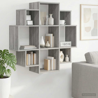 Scaffale da parete Sonoma grigio 90 x 25 x 90 cm