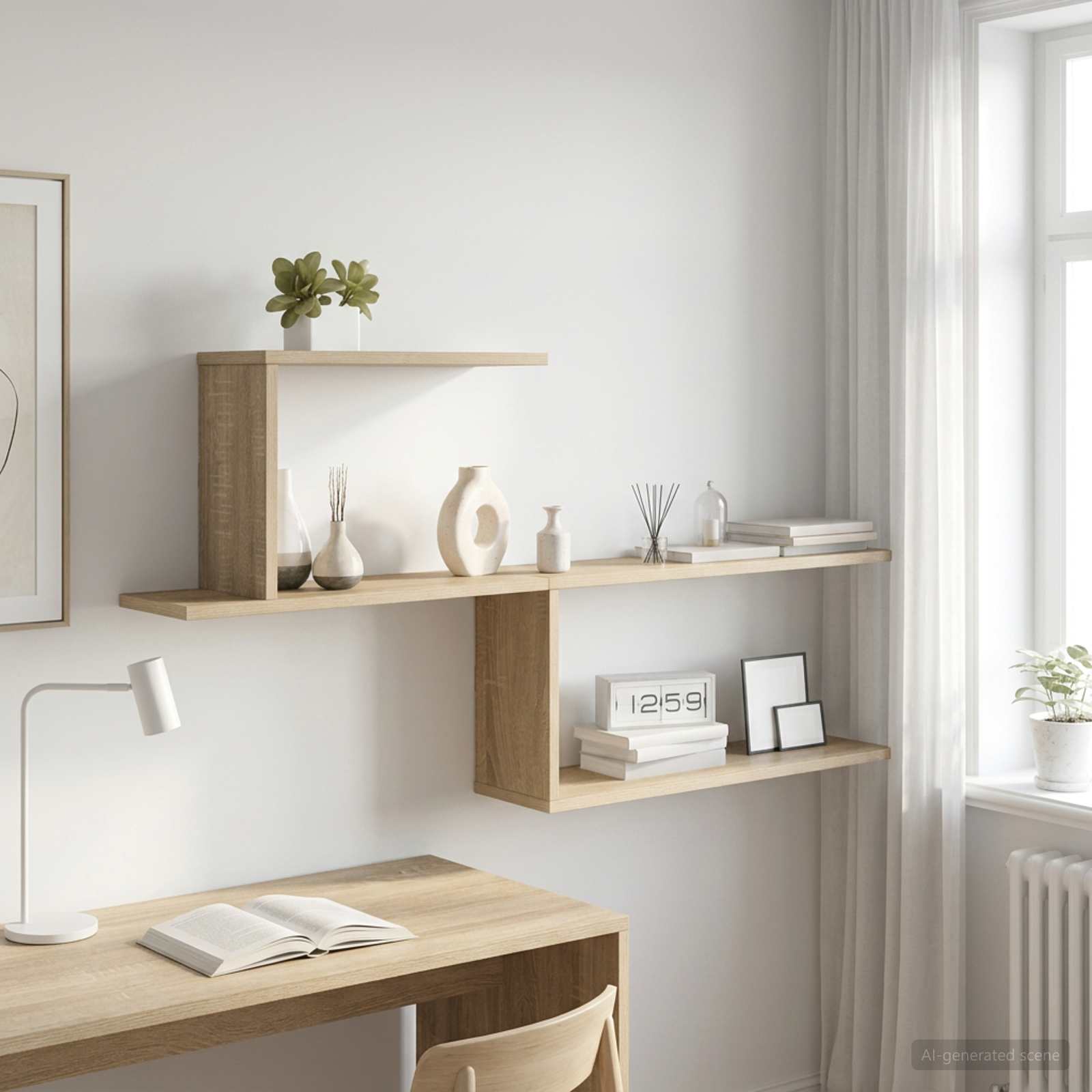 Scaffale da parete Rovere Sonoma 122 x 18 x 60 cm | homemem39