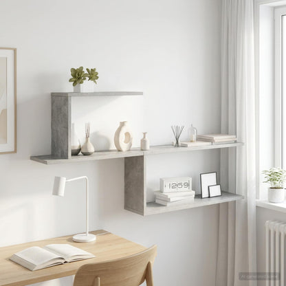 Scaffale da parete Grigio Cemento 122 x 18 x 60 cm | homemem39