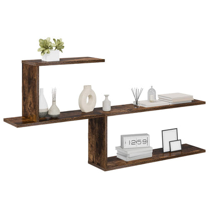 Scaffale da parete Rovere Fumo 122 x 18 x 60 cm | homemem39