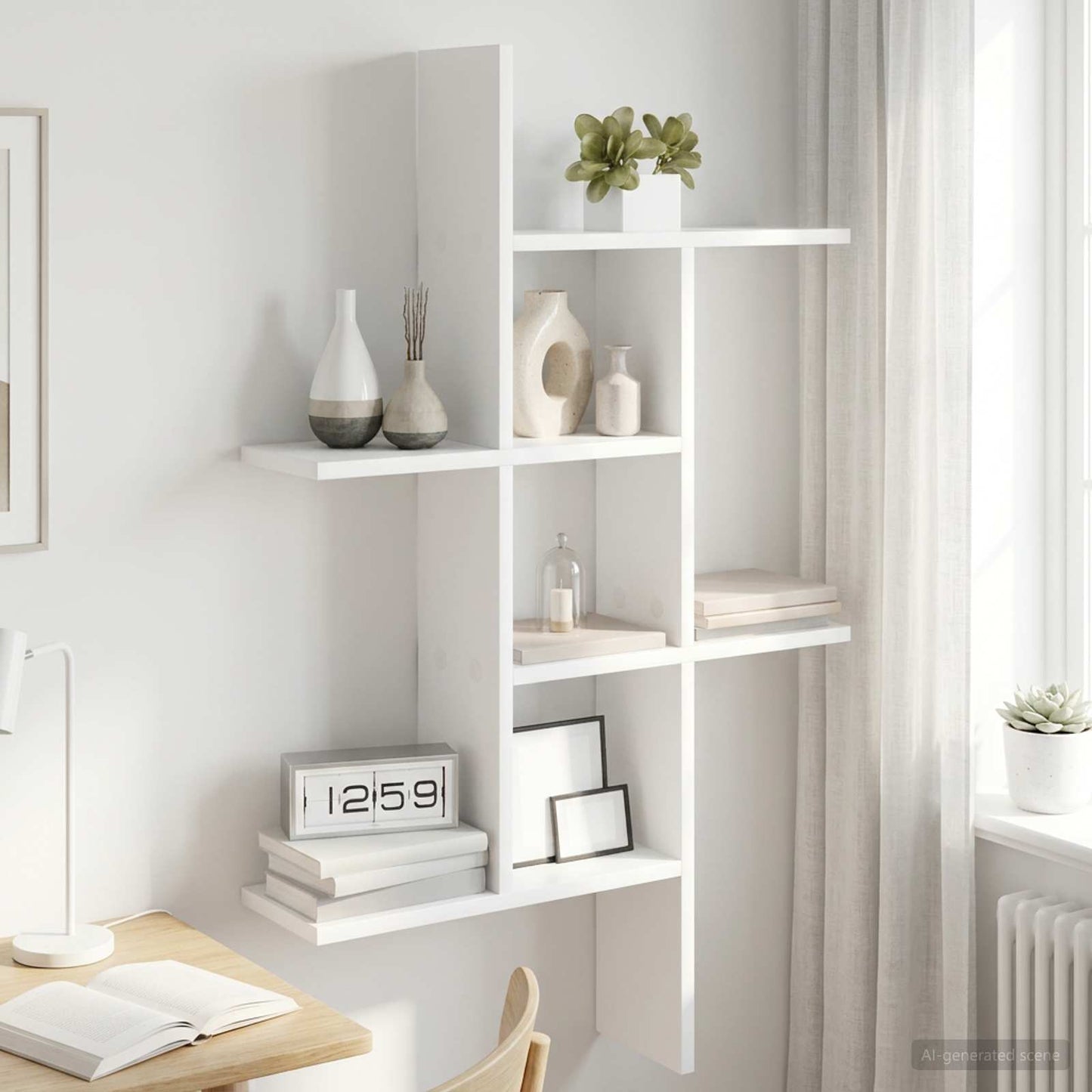 Scaffale da parete Bianco 61 x 15 x 102 cm Legno ingegnerizzato | homemem39