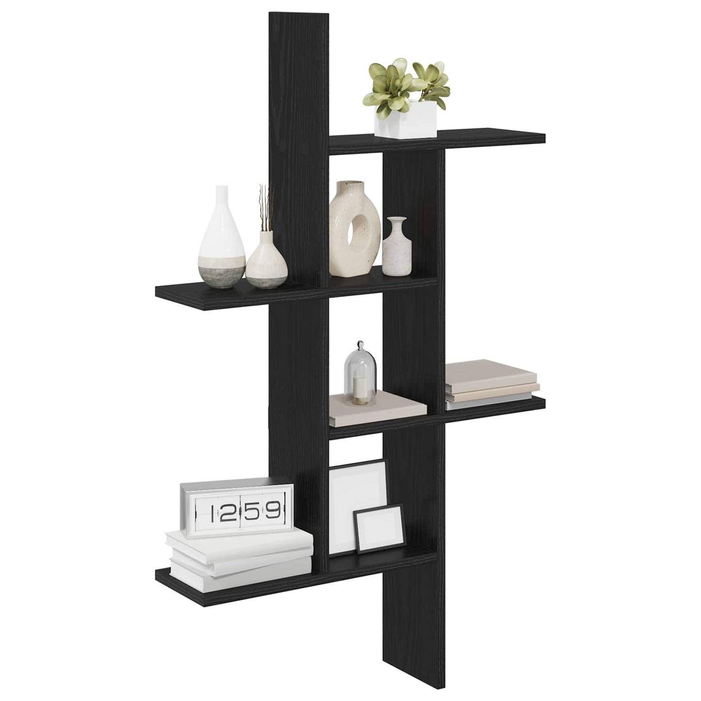 Scaffale da parete Rovere Nero 61 x 15 x 102 cm | homemem39