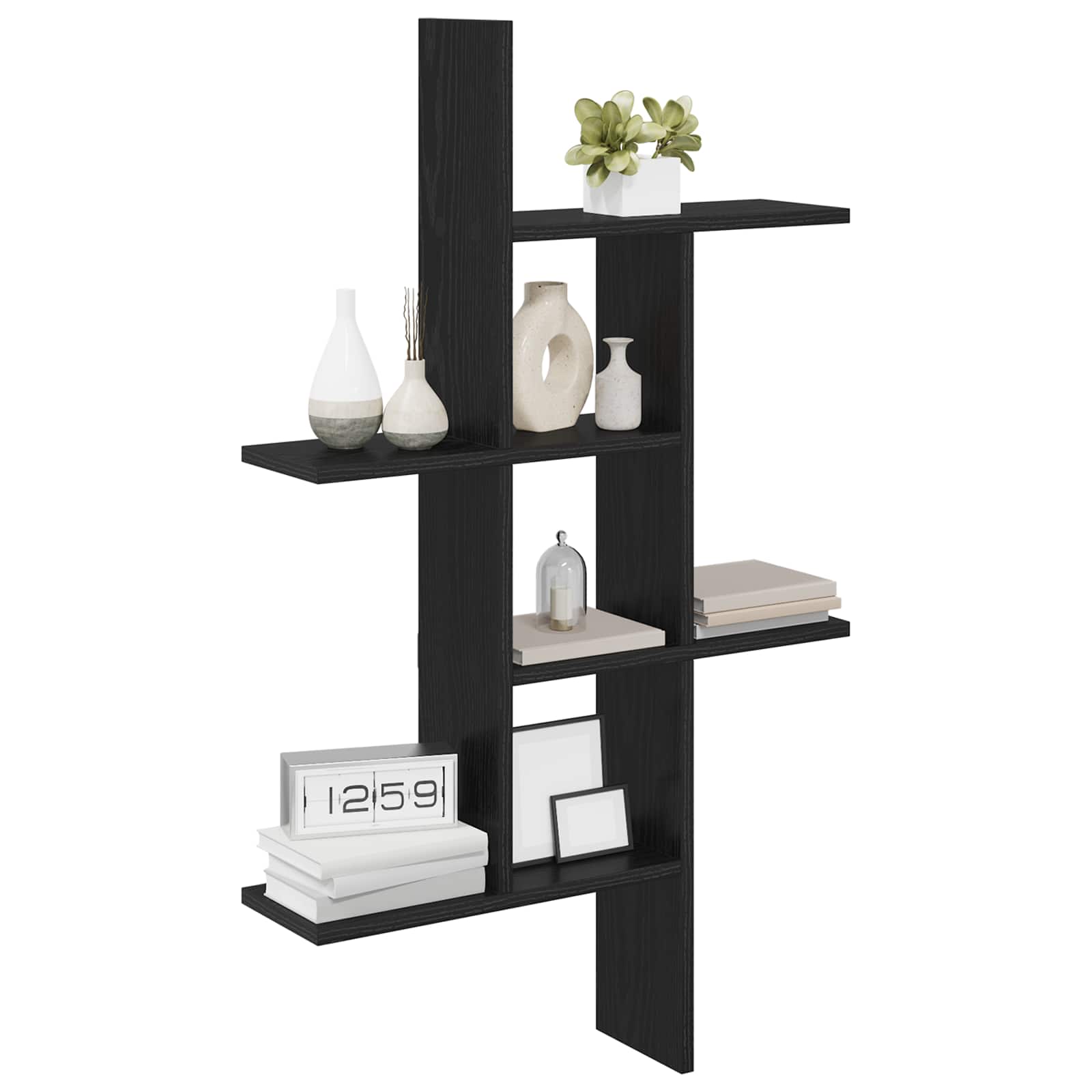 Scaffale da parete Rovere Nero 61 x 15 x 102 cm | homemem39