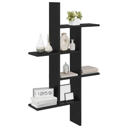 Scaffale da parete Rovere Nero 61 x 15 x 102 cm | homemem39