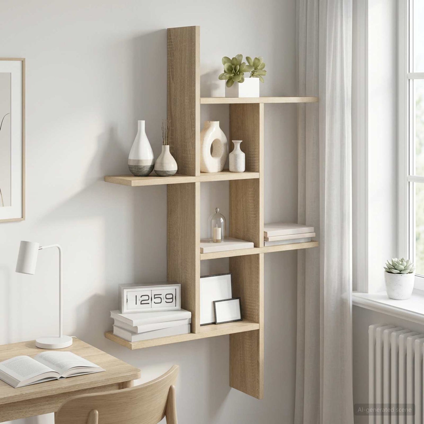 Scaffale da parete Rovere Sonoma 61 x 15 x 102 cm | homemem39