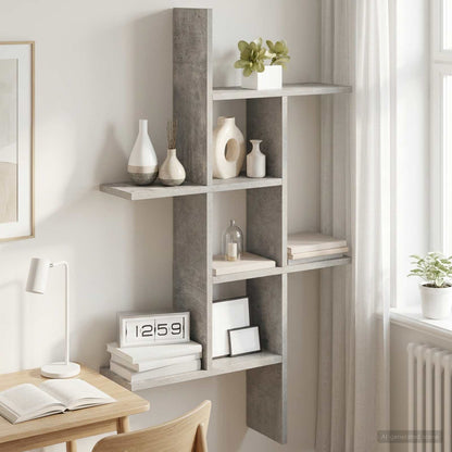 Scaffale da parete Grigio Cemento 61 x 15 x 102 cm | homemem39