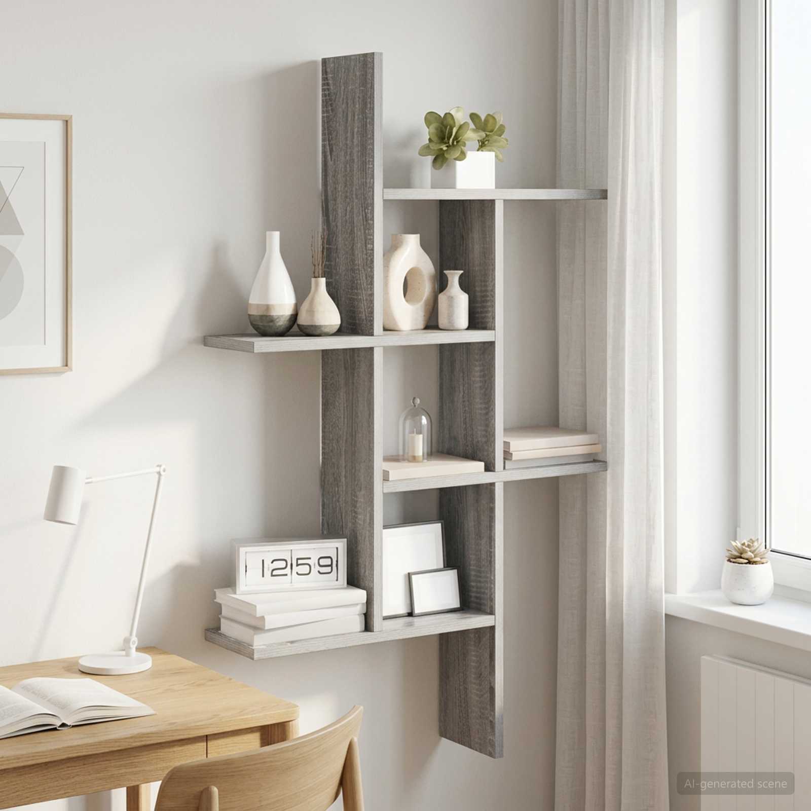 Scaffale da parete Sonoma grigio 61 x 15 x 102 cm | homemem39