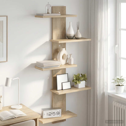 Mensola a muro flottante Rovere Sonoma 48,5 x 15 x 101 cm | homemem39