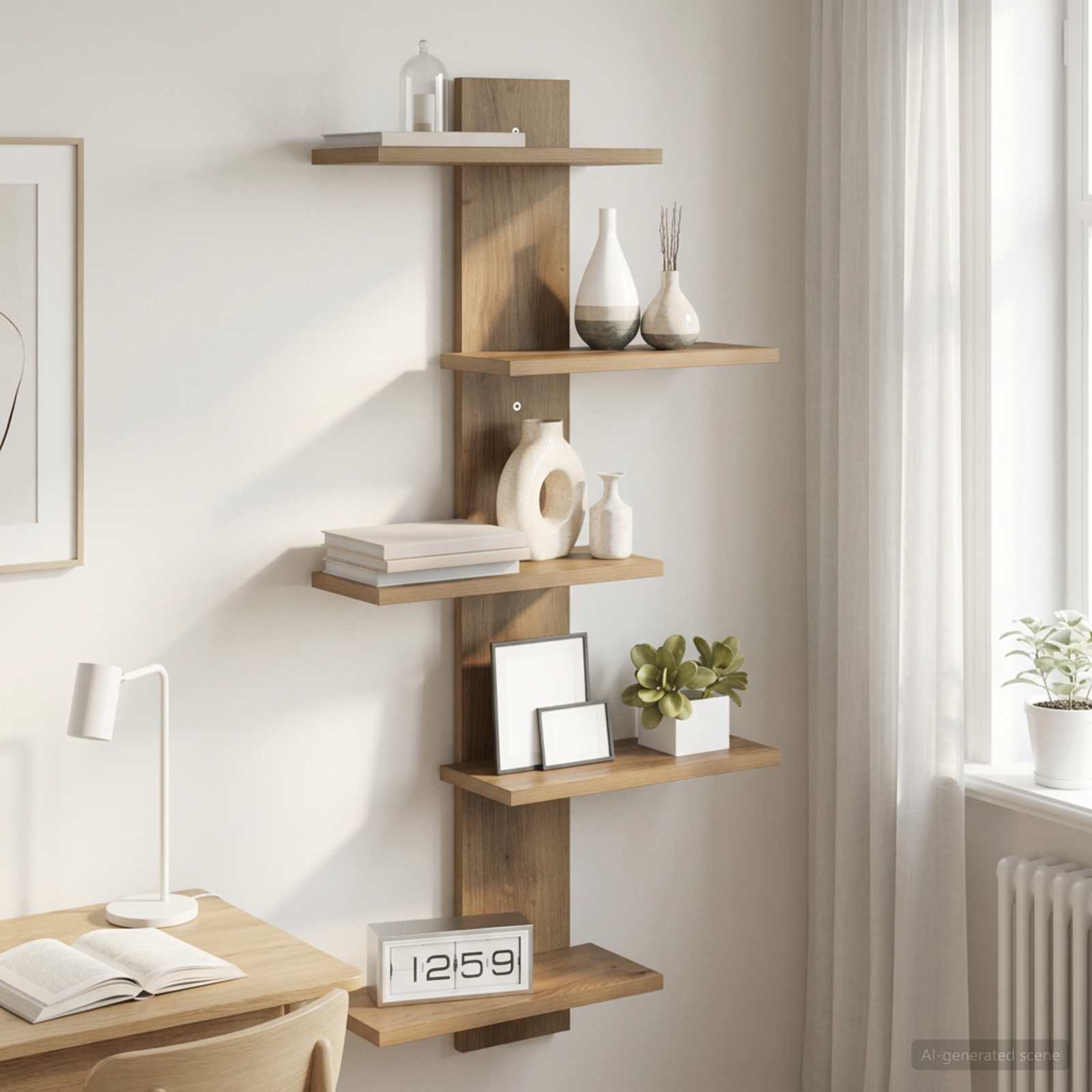 Mensola a muro flottante Rovere Artigianale 48,5 x 15 x 101 cm | homemem39