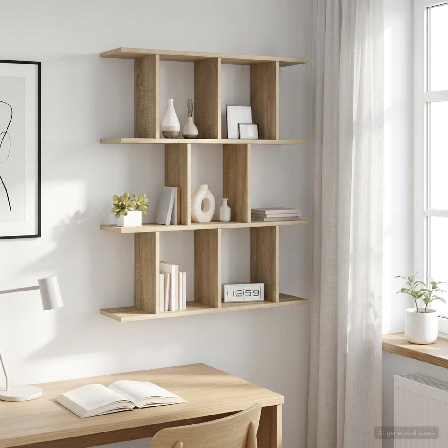 Scaffale da parete Rovere Sonoma 80 x 20 x 96 cm | homemem39
