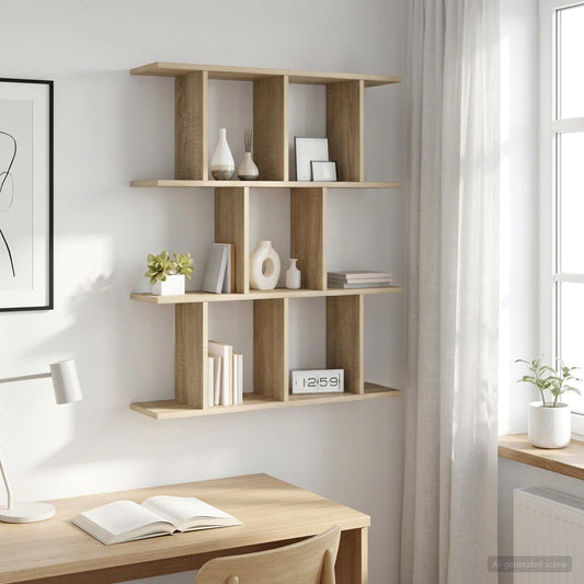 Scaffale da parete Rovere Sonoma 80 x 20 x 96 cm | homemem39