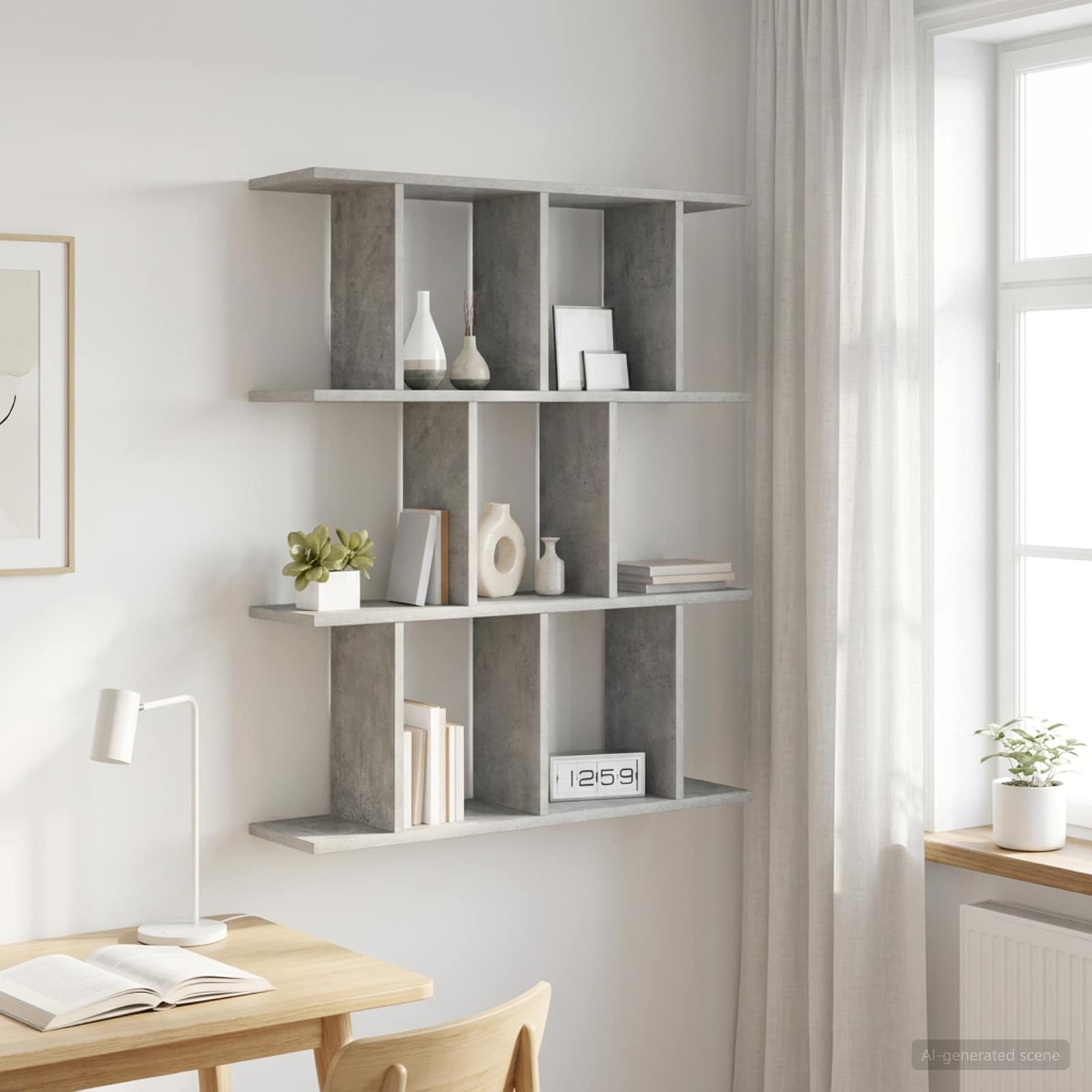 Scaffale da parete Grigio Cemento 80 x 20 x 96 cm | homemem39