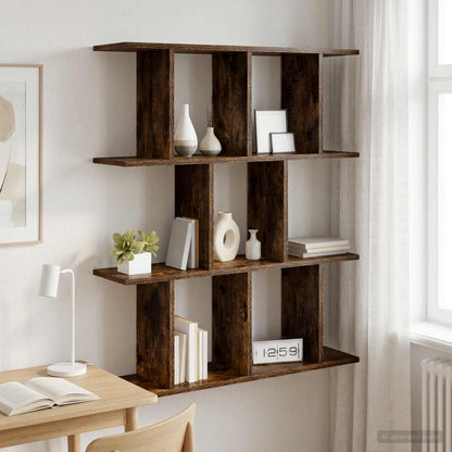 Scaffale da parete Rovere Fumo 80 x 20 x 96 cm | homemem39