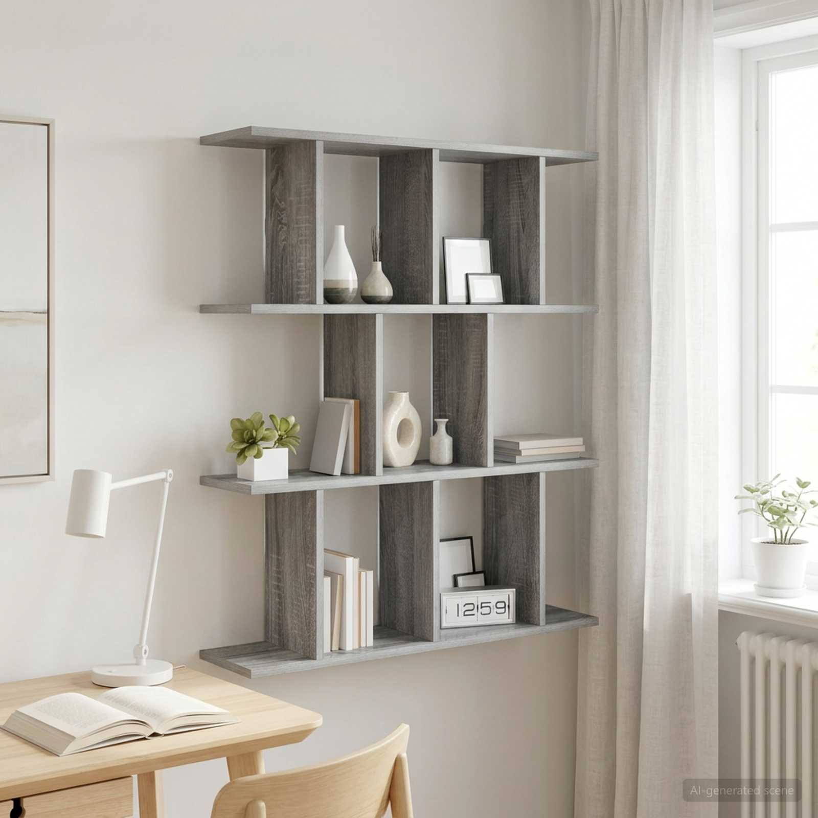 Scaffale da parete Sonoma grigio 80 x 20 x 96 cm | homemem39