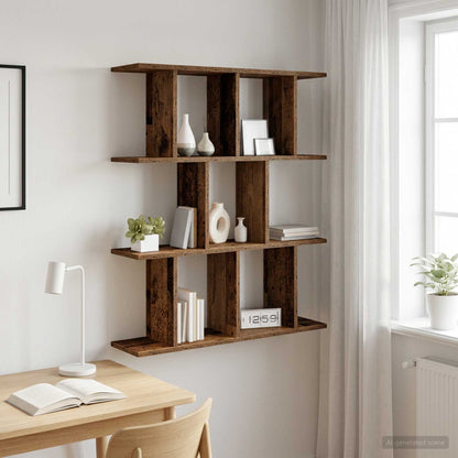 Scaffale da parete Legno antico 80 x 20 x 96 cm | homemem39
