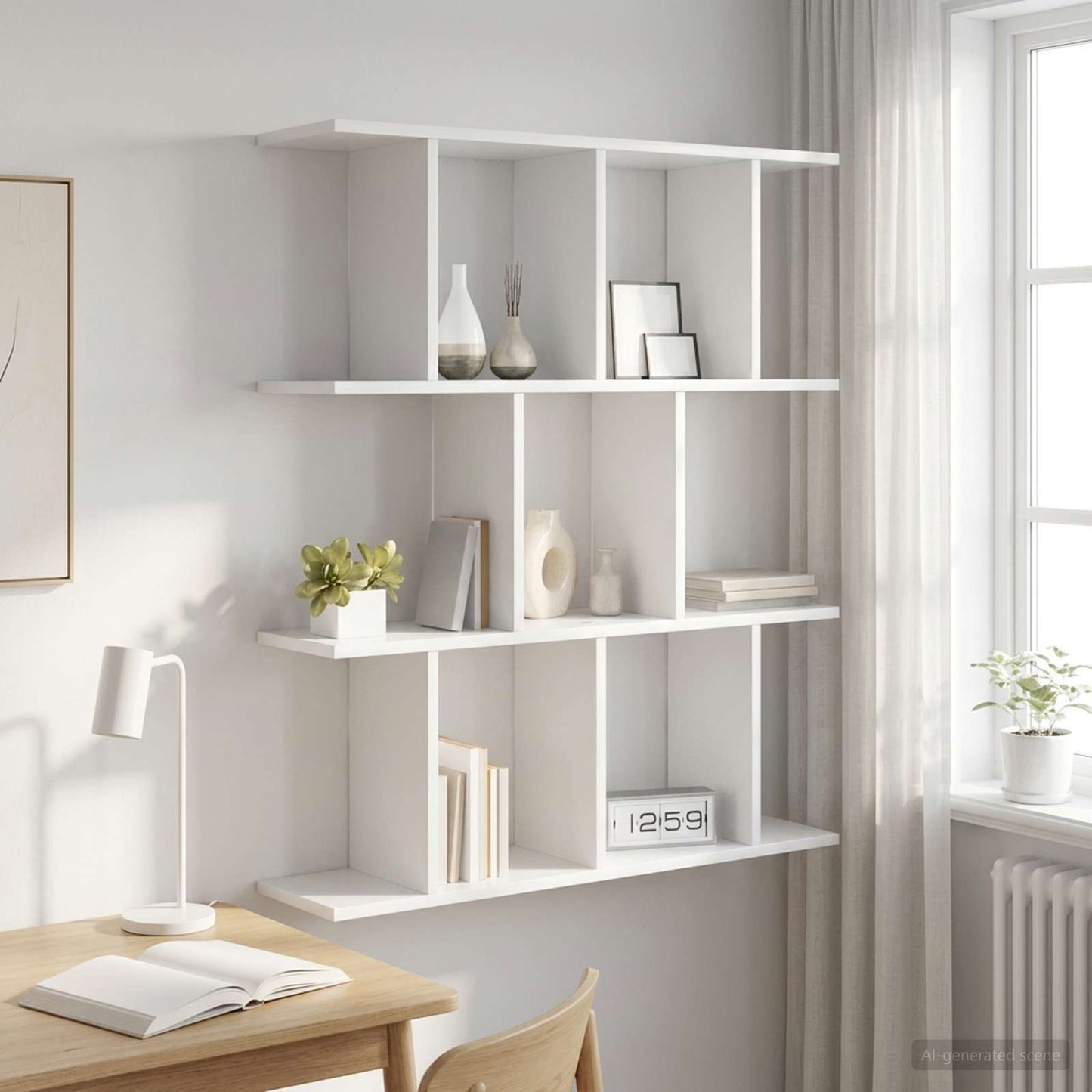 Scaffale da parete Bianco 102 x 20 x 96 cm Legno ingegnerizzato | homemem39