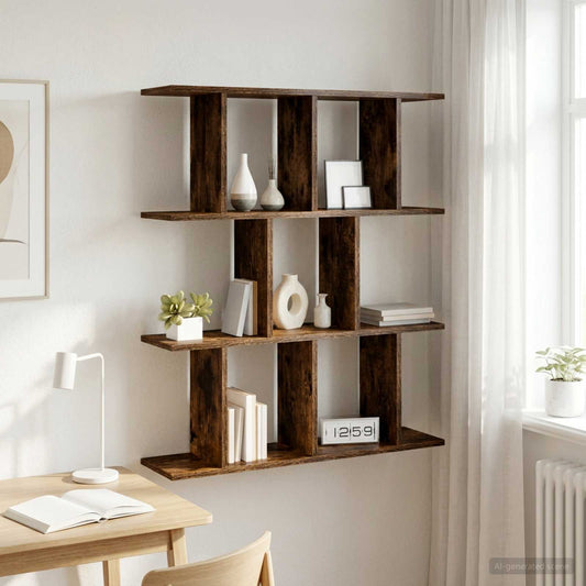 Scaffale da parete Rovere Fumo 102 x 20 x 96 cm