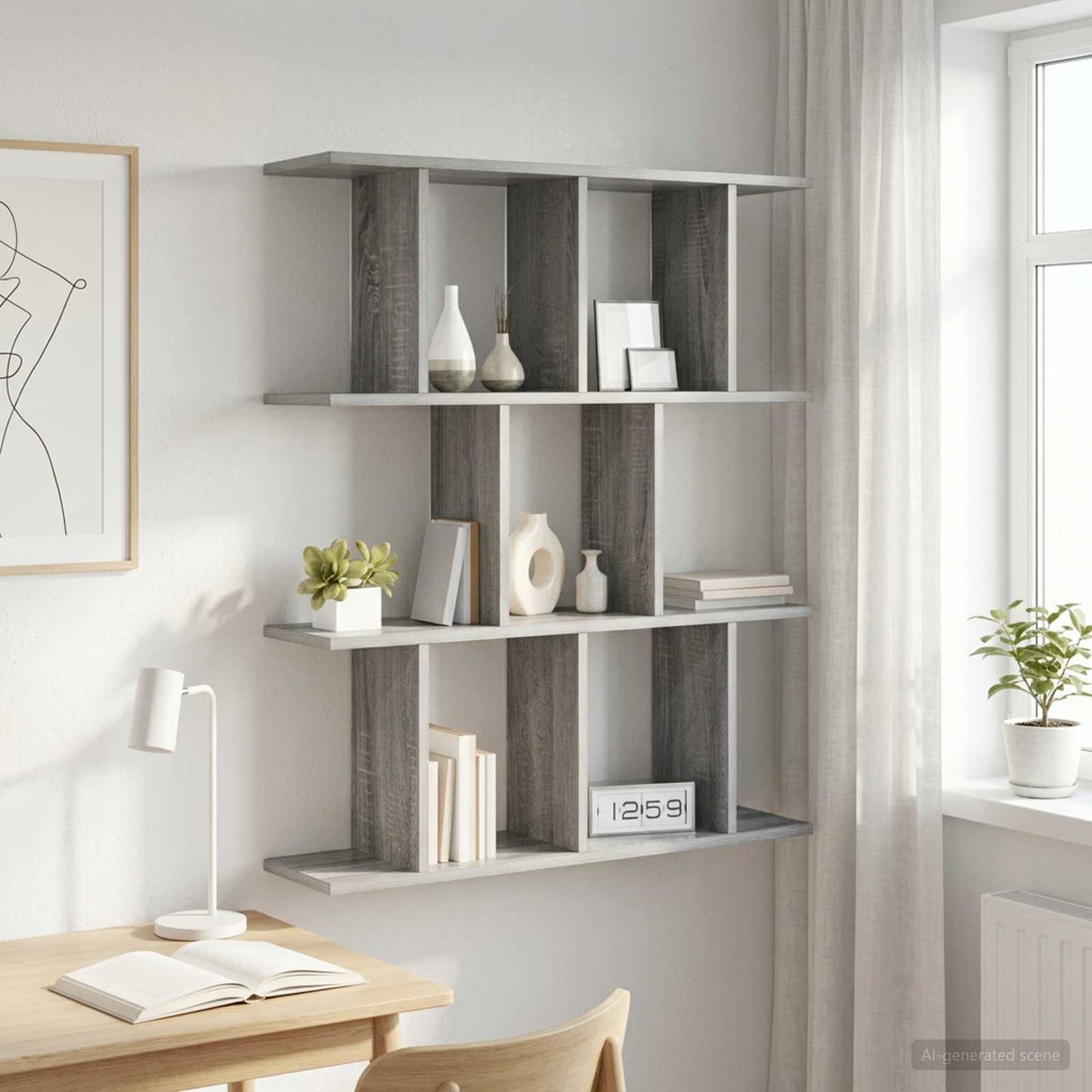 Scaffale da parete Sonoma grigio 102 x 20 x 96 cm | homemem39
