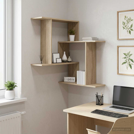 Scaffale da parete Rovere Sonoma 67 x 67 x 87 cm | homemem39