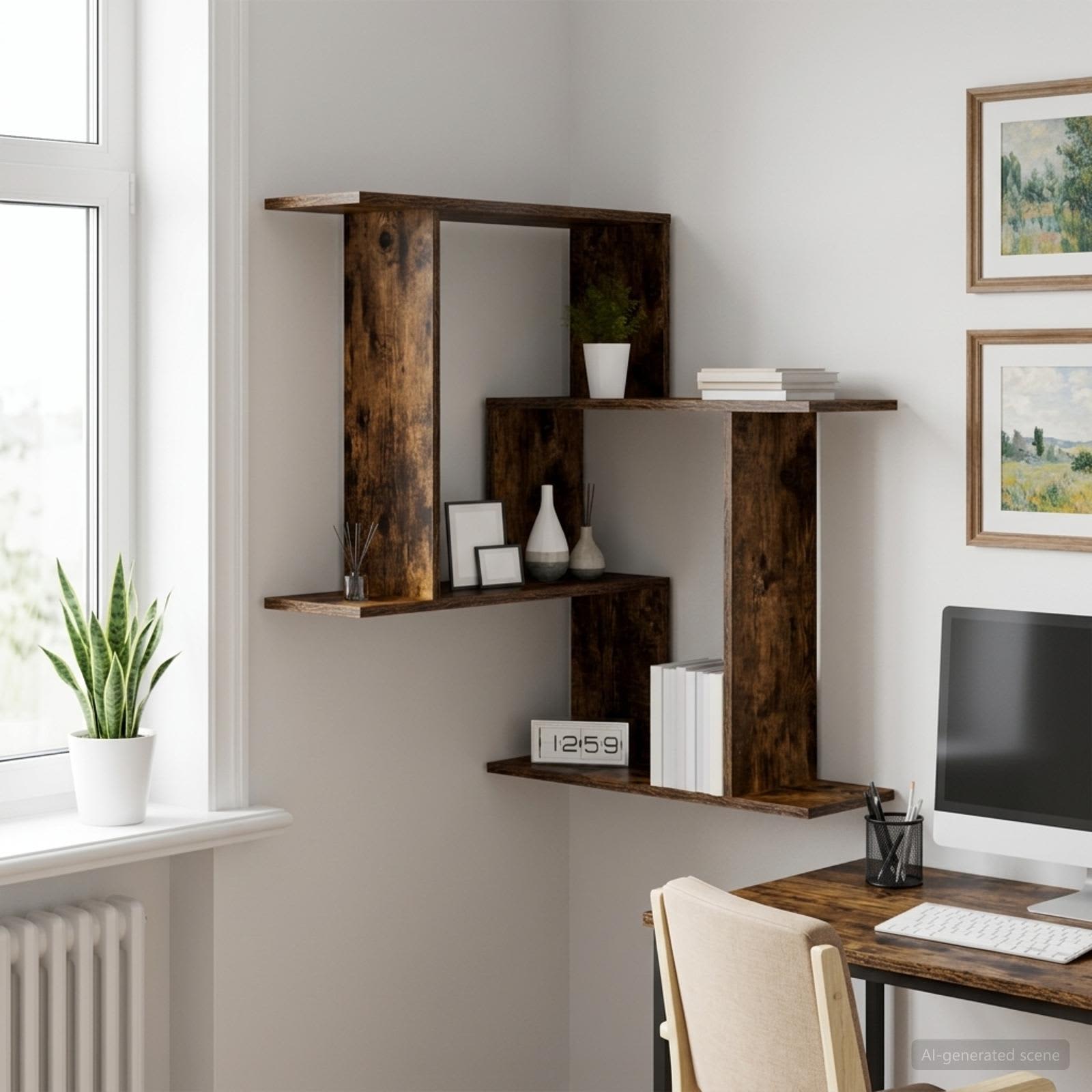 Scaffale da parete Rovere Fumo 67 x 67 x 87 cm | homemem39