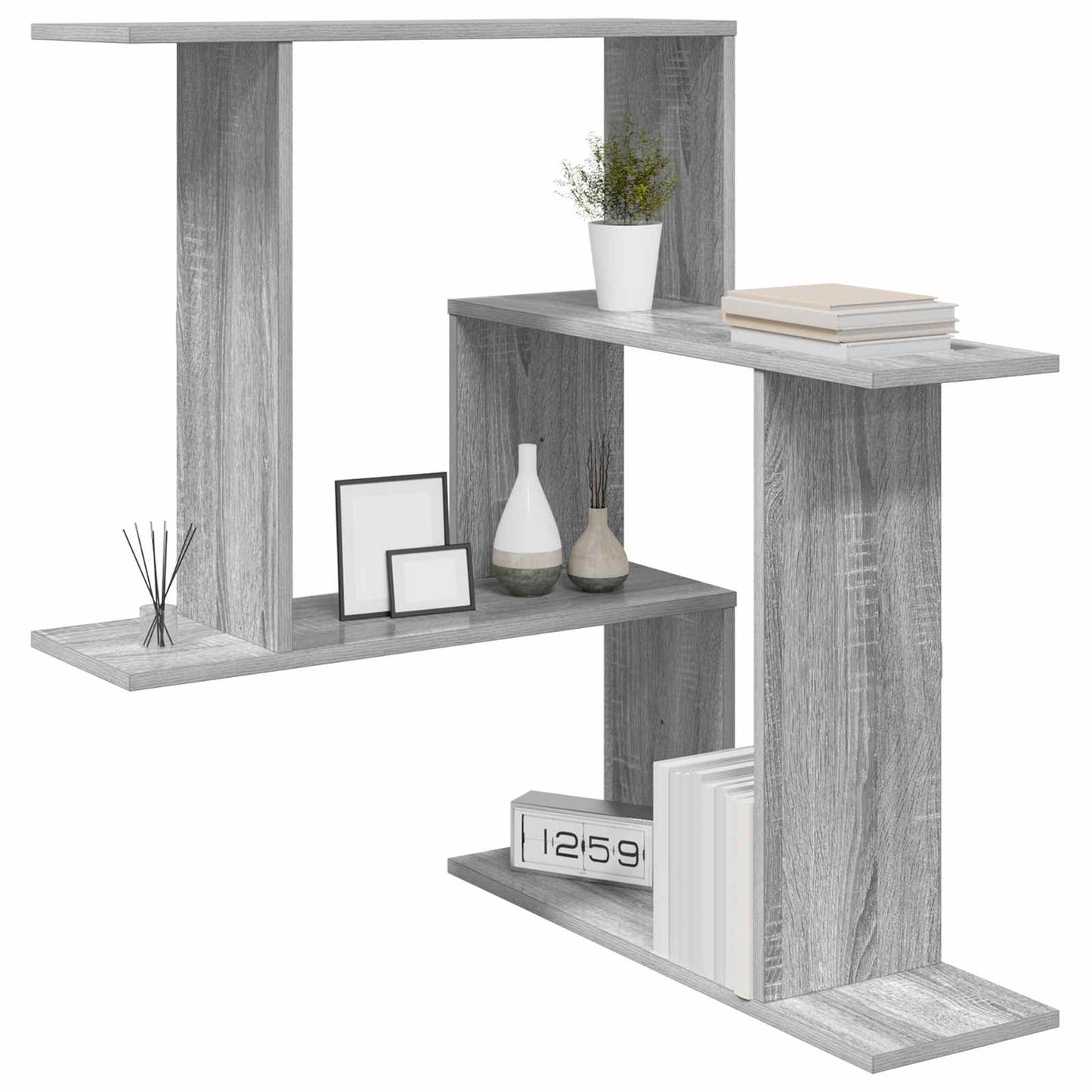 Scaffale da parete Sonoma grigio 67 x 67 x 87 cm | homemem39