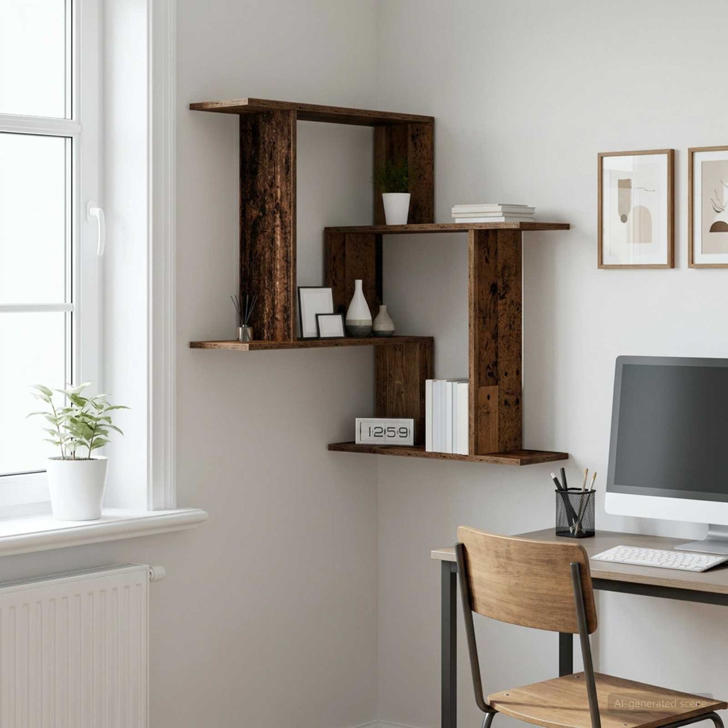 Scaffale da parete Legno antico 67 x 67 x 87 cm | homemem39