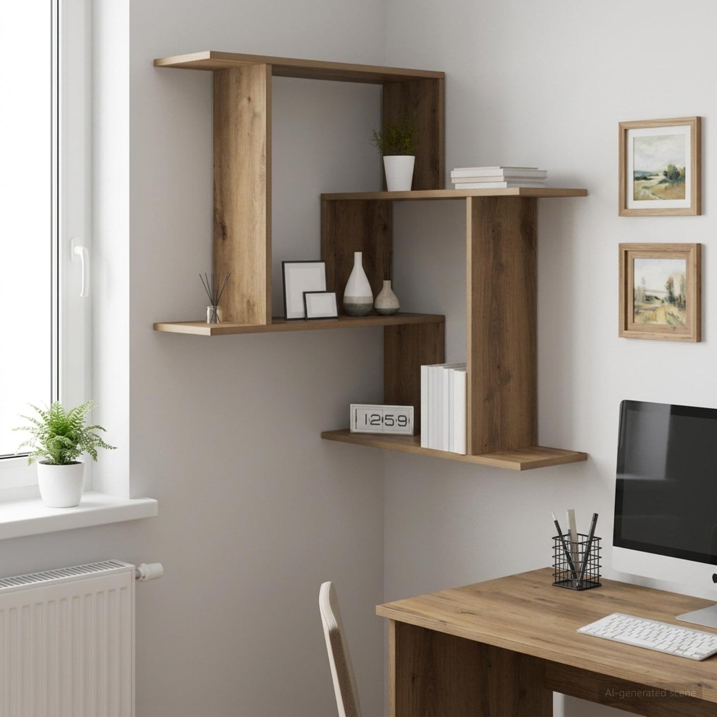 Scaffale da parete Rovere Artigianale 67 x 67 x 87 cm | homemem39