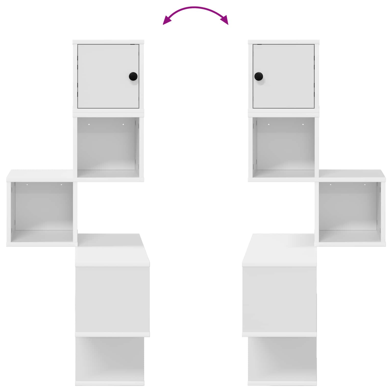 Mensola Angolare da Parete Bianco 48 x 48 x 120 cm | homemem39