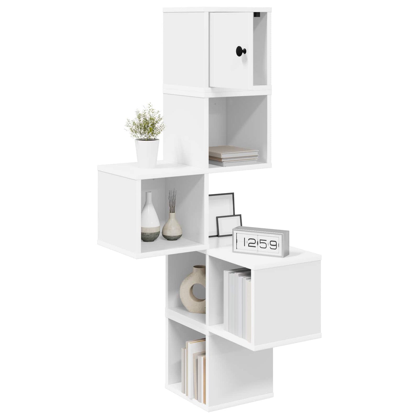 Mensola Angolare da Parete Bianco 48 x 48 x 120 cm | homemem39