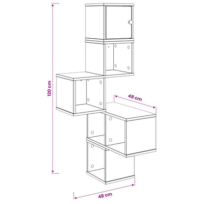 Mensola Angolare da Parete Bianco 48 x 48 x 120 cm | homemem39