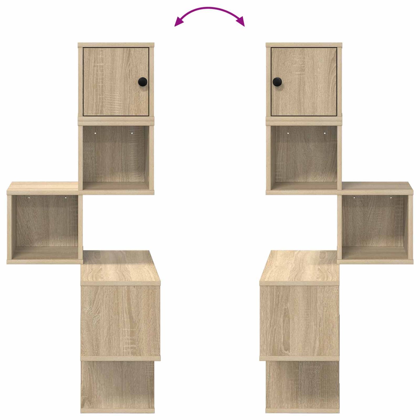 Mensola Angolare da Parete Rovere Sonoma 48 x 48 x 120 cm | homemem39