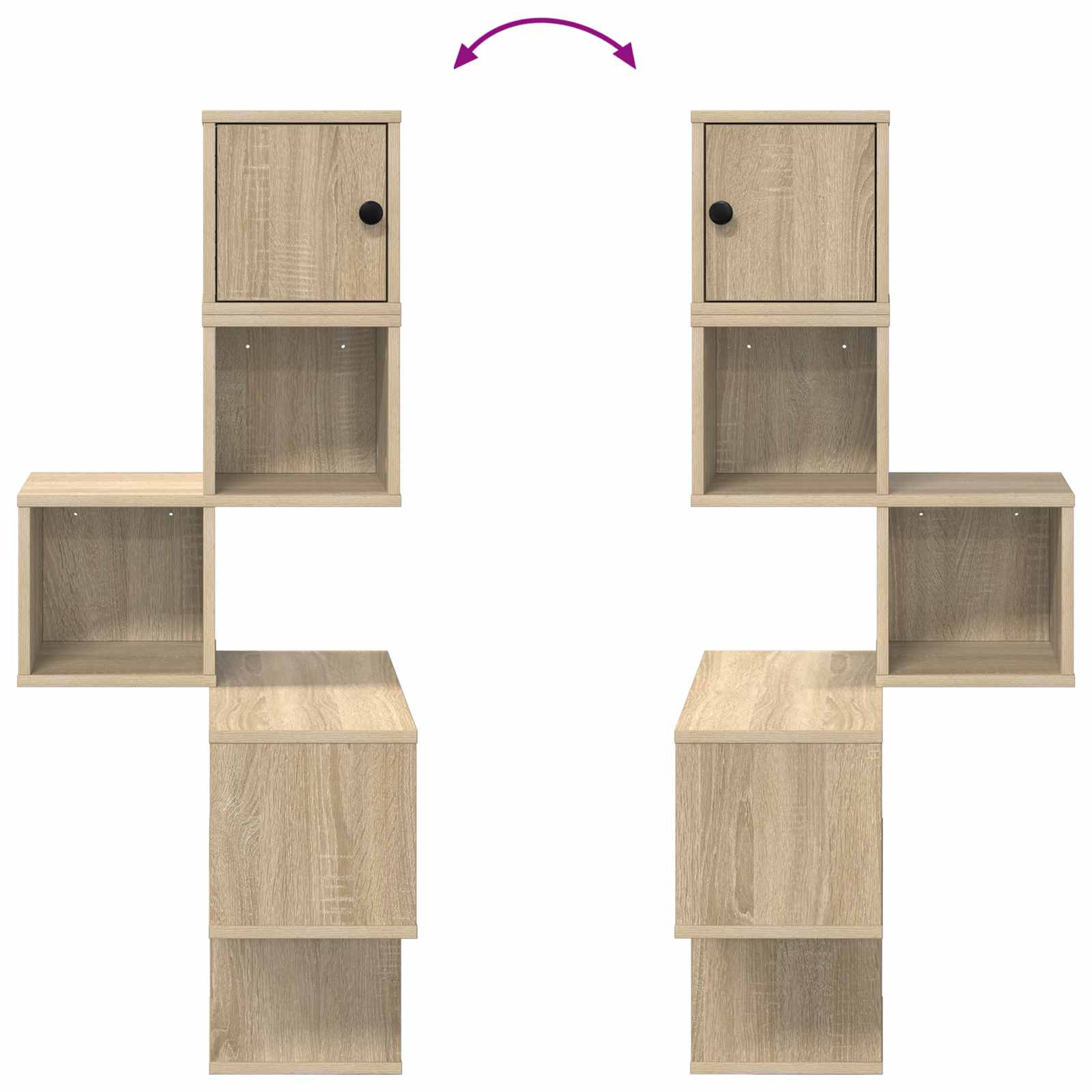 Mensola Angolare da Parete Rovere Sonoma 48 x 48 x 120 cm | homemem39