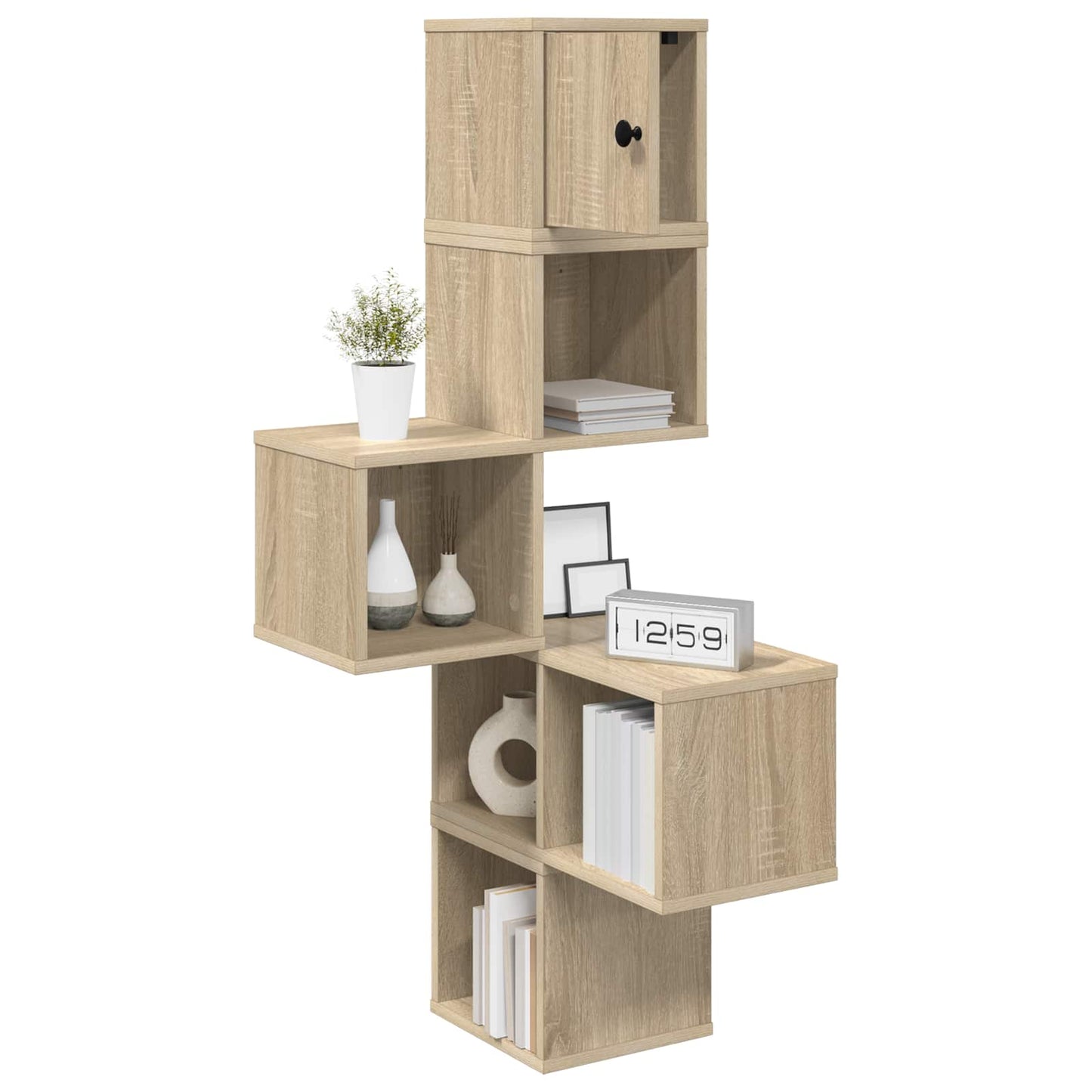 Mensola Angolare da Parete Rovere Sonoma 48 x 48 x 120 cm | homemem39
