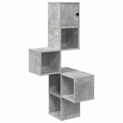 Mensola Angolare da Parete Grigio Cemento 48 x 48 x 120 cm | homemem39