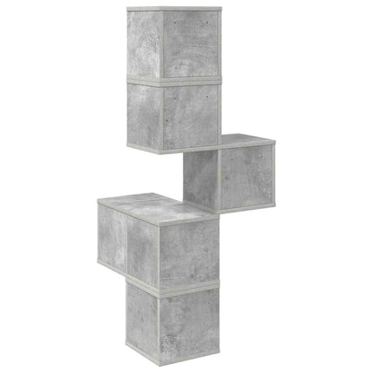 Mensola Angolare da Parete Grigio Cemento 48 x 48 x 120 cm | homemem39