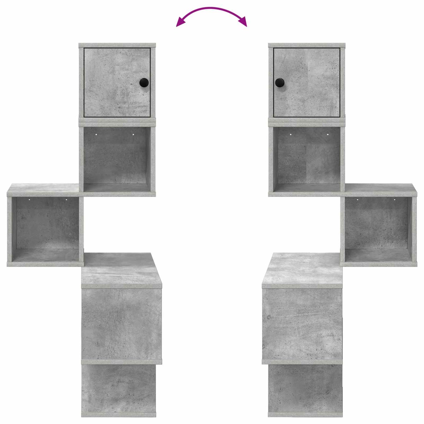 Mensola Angolare da Parete Grigio Cemento 48 x 48 x 120 cm | homemem39