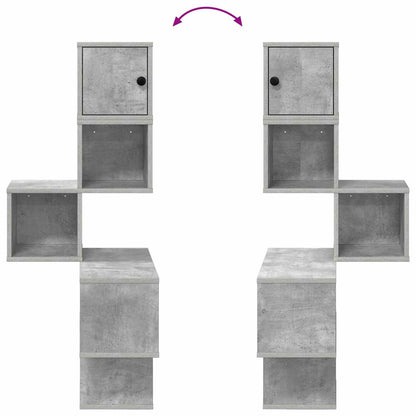 Mensola Angolare da Parete Grigio Cemento 48 x 48 x 120 cm | homemem39