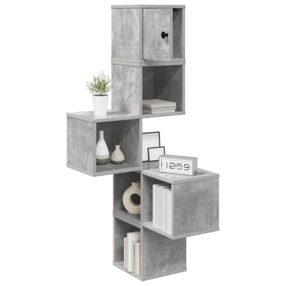 Mensola Angolare da Parete Grigio Cemento 48 x 48 x 120 cm | homemem39